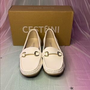 CESTfINI Women's White Loafers